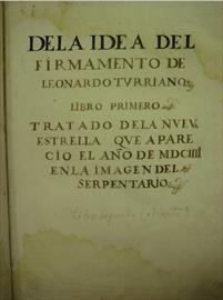 De la idea del firmamento de Leonardo Turriano. Manuscrito inédito