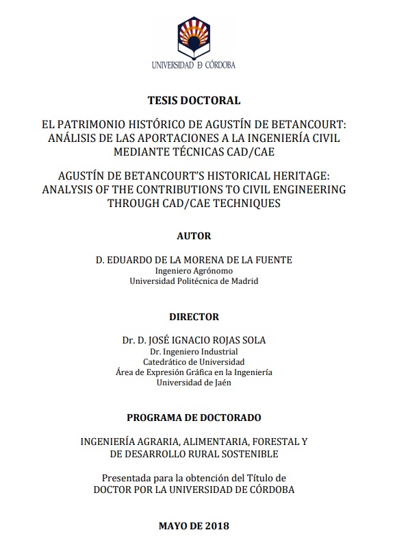 El patrimonio histórico de Agustín de Betancourt. Tesis doctoral