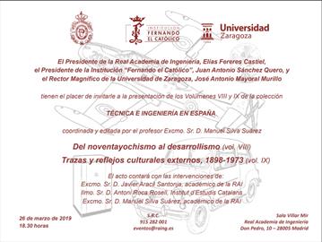 Técnica e ingeniería en España [Technology and engineering in Spain]. New volumes