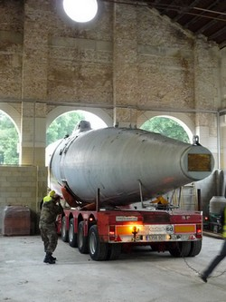 Traslado del submarino "Peral" al Museo Naval de Cartagena